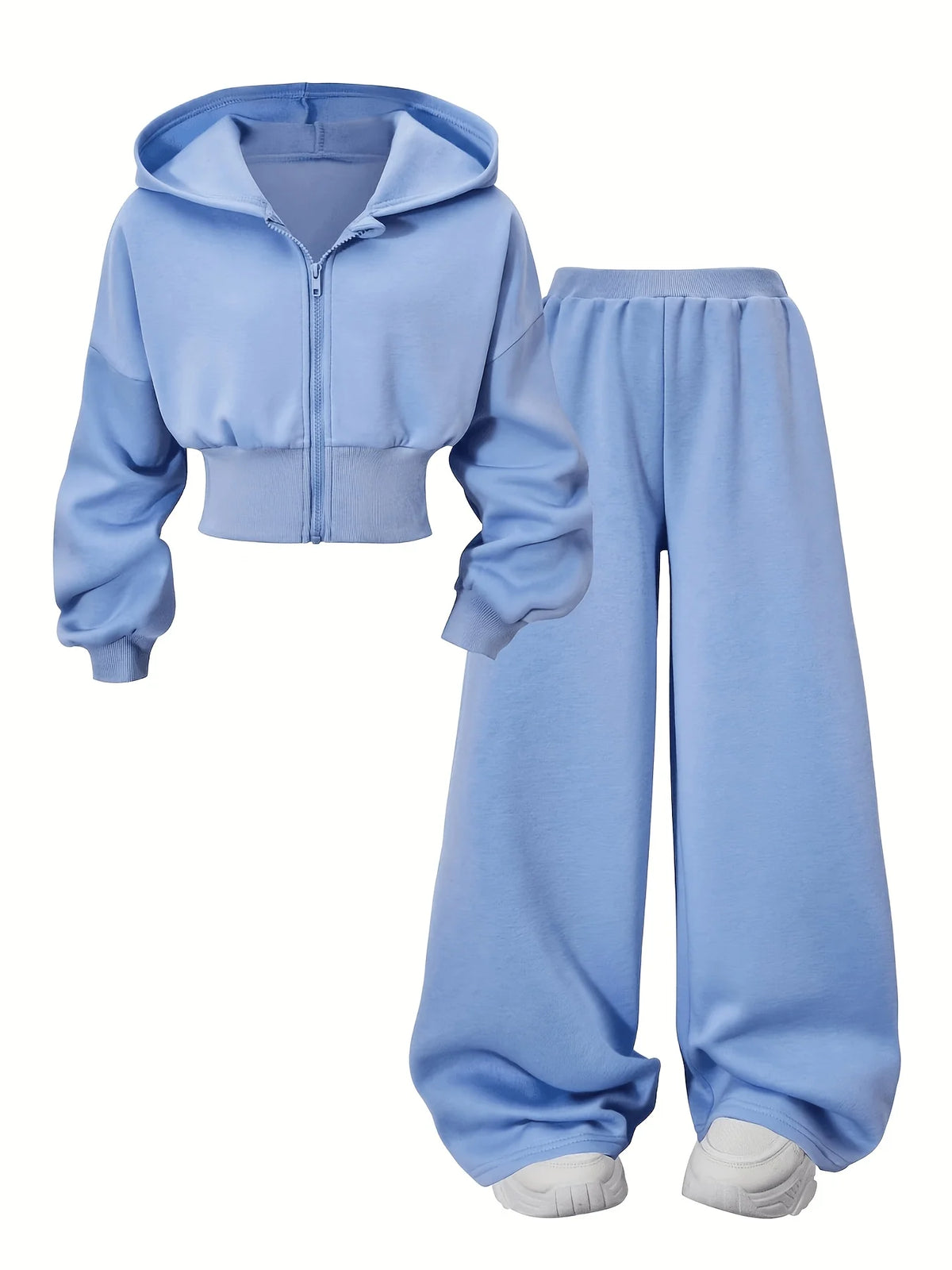 Girls' Hooded Sweatshirt and Long Pants Two-Piece Set