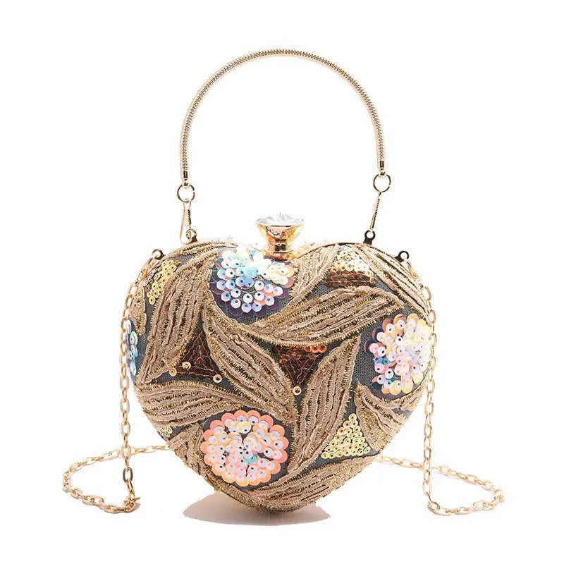 Women's Heart Shaped Acrylic Evening Clutch Bag