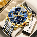 Men's Luminous Chronograph Stainless Steel Quartz Watch