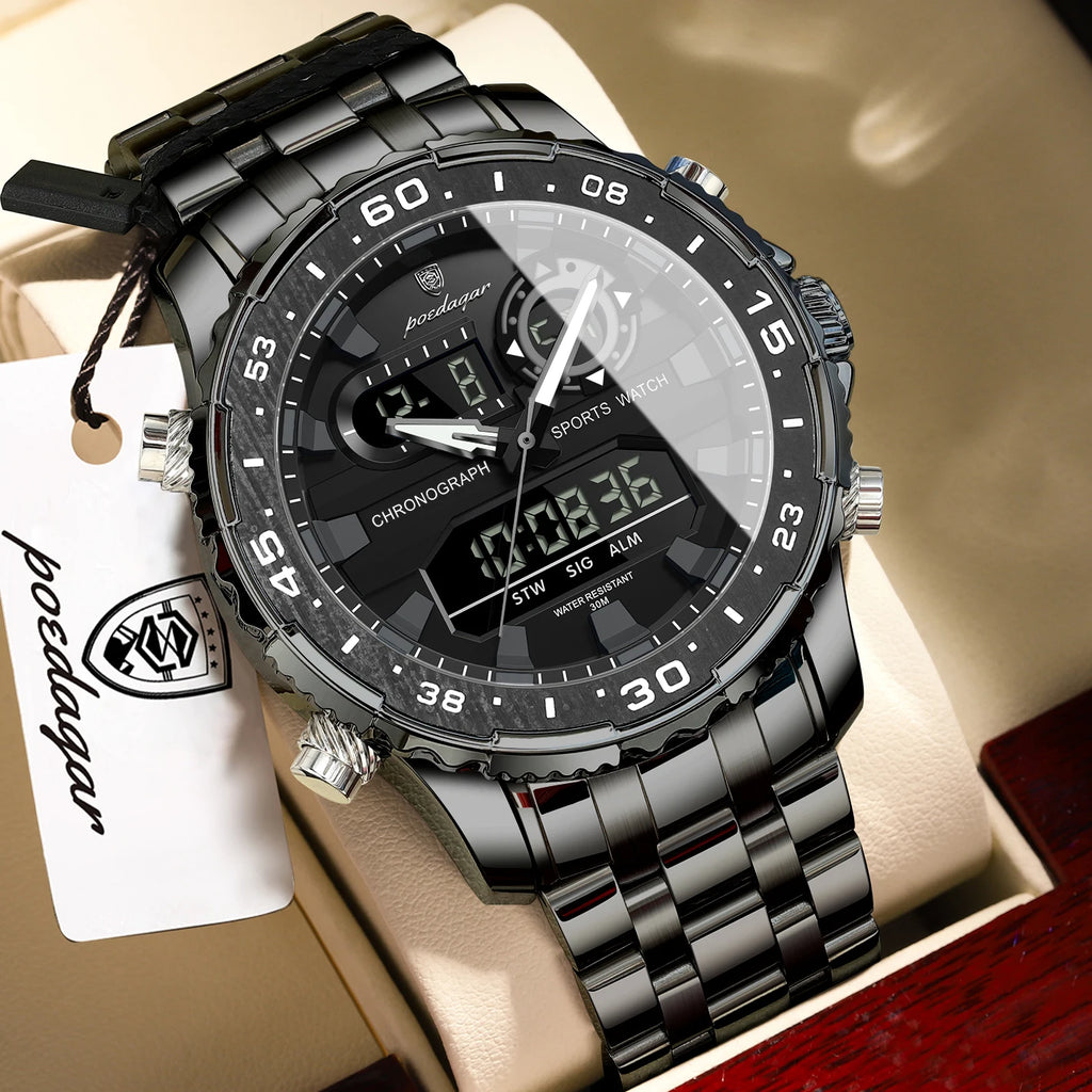 Men's Analog-Digital Quartz Watch with Week Date