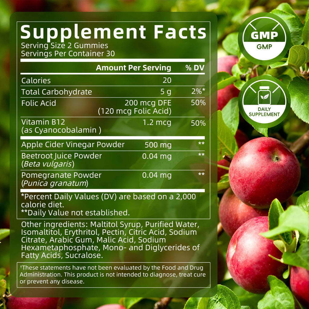 Apple Cider Vinegar Weight Management Detox Dietary Supplement Gummies