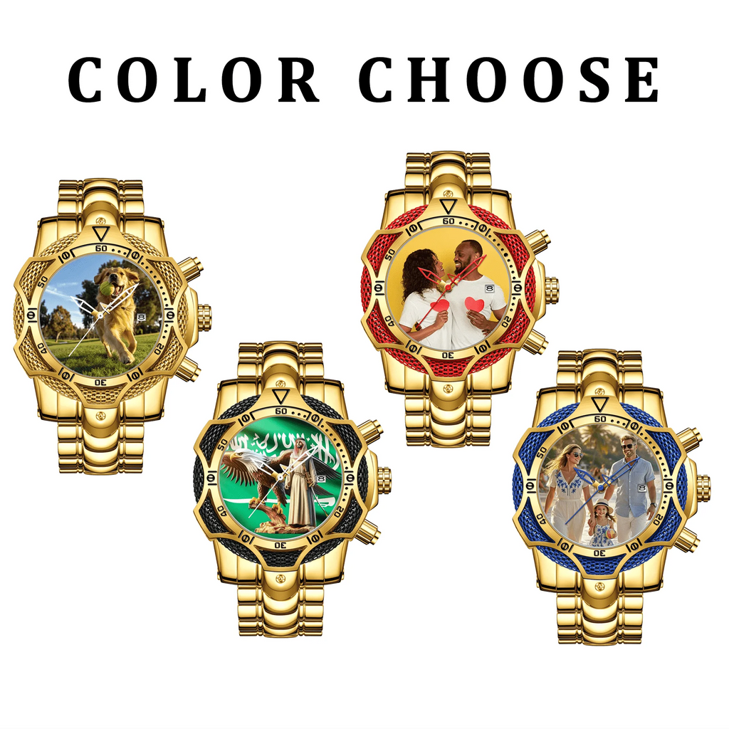 Men's Fashion Large Dial Water-Resistant Quartz Wristwatch
