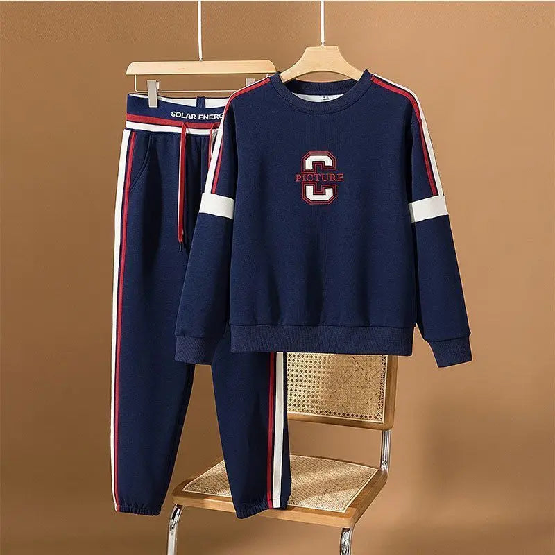Women's Plush Thickened Round Neck Casual Sports Two-Piece Set