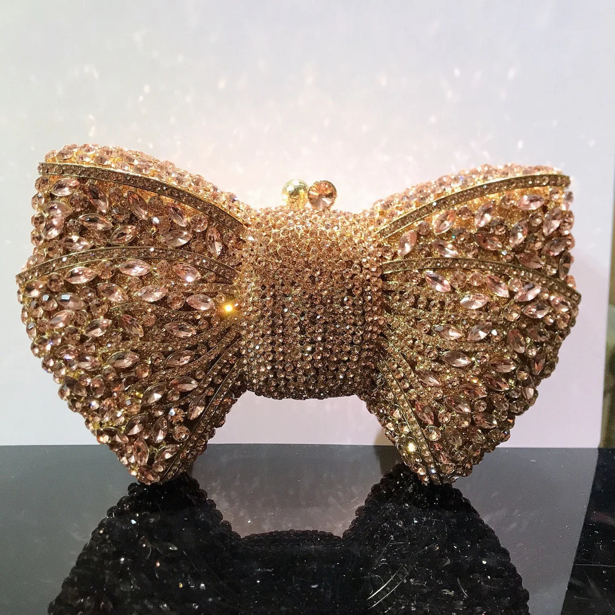 Women's Luxury Rhinestone Bow Wedding Evening Clutch Bag