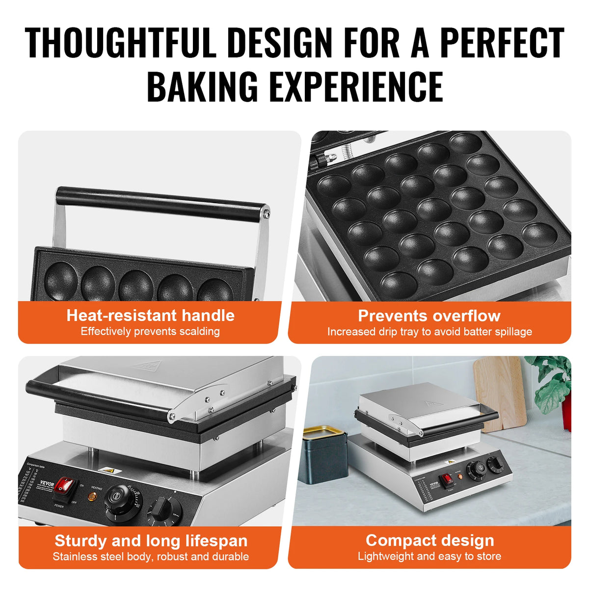 Commercial Electric 25-Piece Mini Dutch Pancake Maker Machine