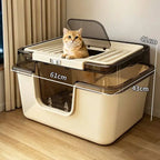 Double Layer Enclosed Cat Litter Box for Cats