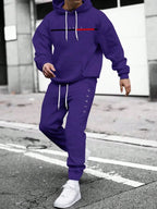 Men's Hooded Pullover and Sweatpants Two-Piece Set