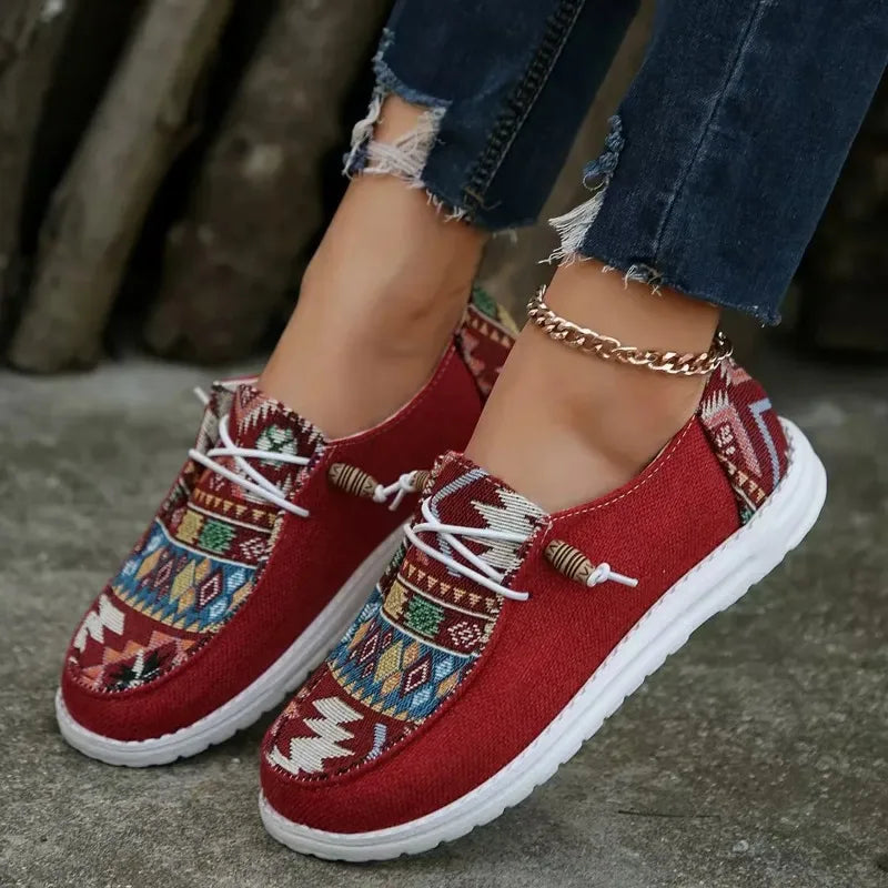 Women's Lightweight Canvas Lace-Up Sneakers