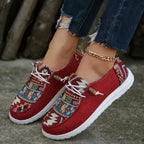 Women's Lightweight Canvas Lace-Up Sneakers