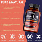 Vitamin B12 5000 mcg Energy and Brain Support Capsules