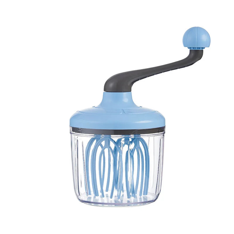 Manual Semi-Automatic Egg Beater with 6-Axis Whisk