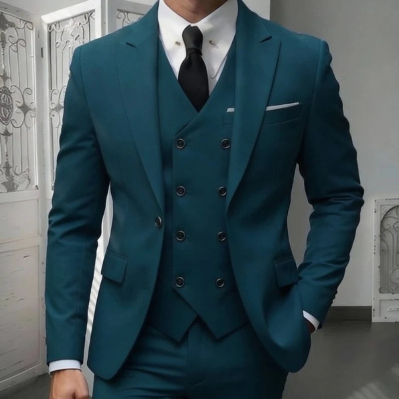 Men's Classic Slim Fit 3-Piece Suit Set