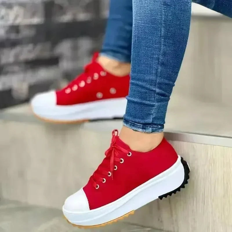 Women's Classic Canvas Platform Lace-Up Sneakers