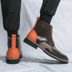 Men's Colorblock Lace-Up Combat Boots