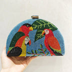 Women's Luxury Crystal Parrot Evening Clutch Bag