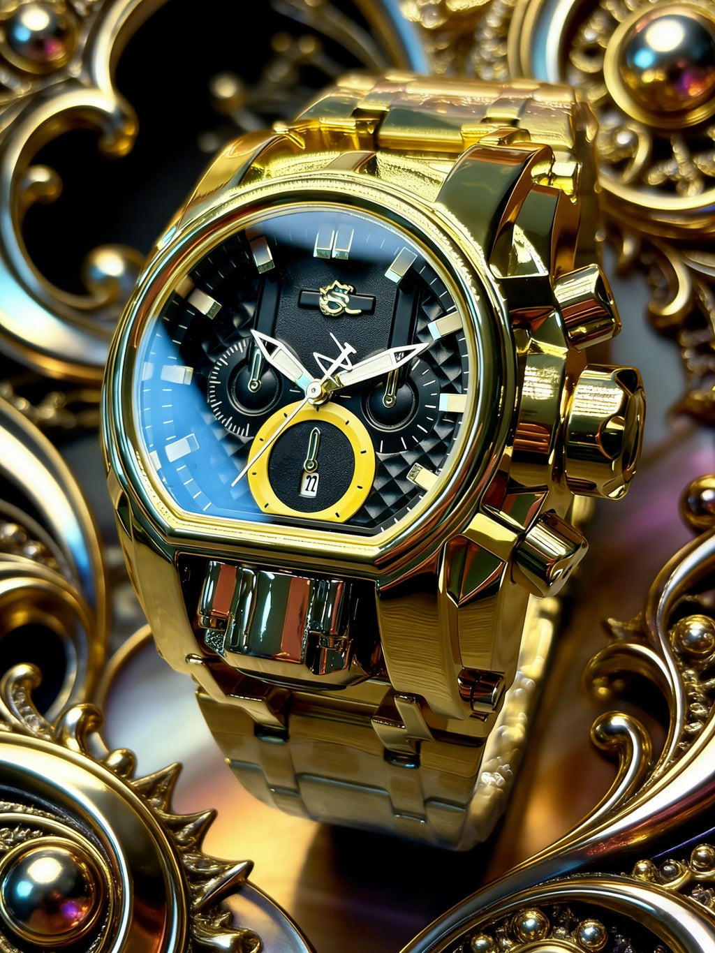 Men's Punk Large Dial Waterproof Luminous Quartz Watch