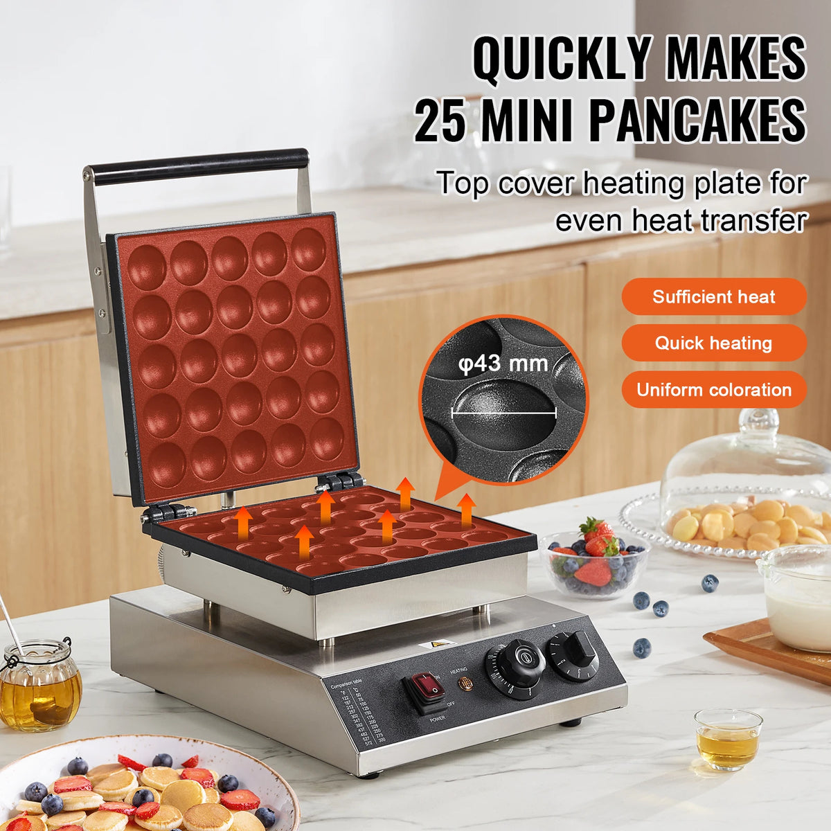 Commercial Electric 25-Piece Mini Dutch Pancake Maker Machine