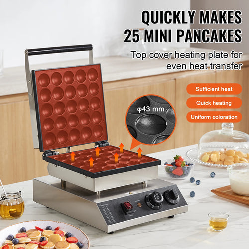 Commercial Electric 25-Piece Mini Dutch Pancake Maker Machine