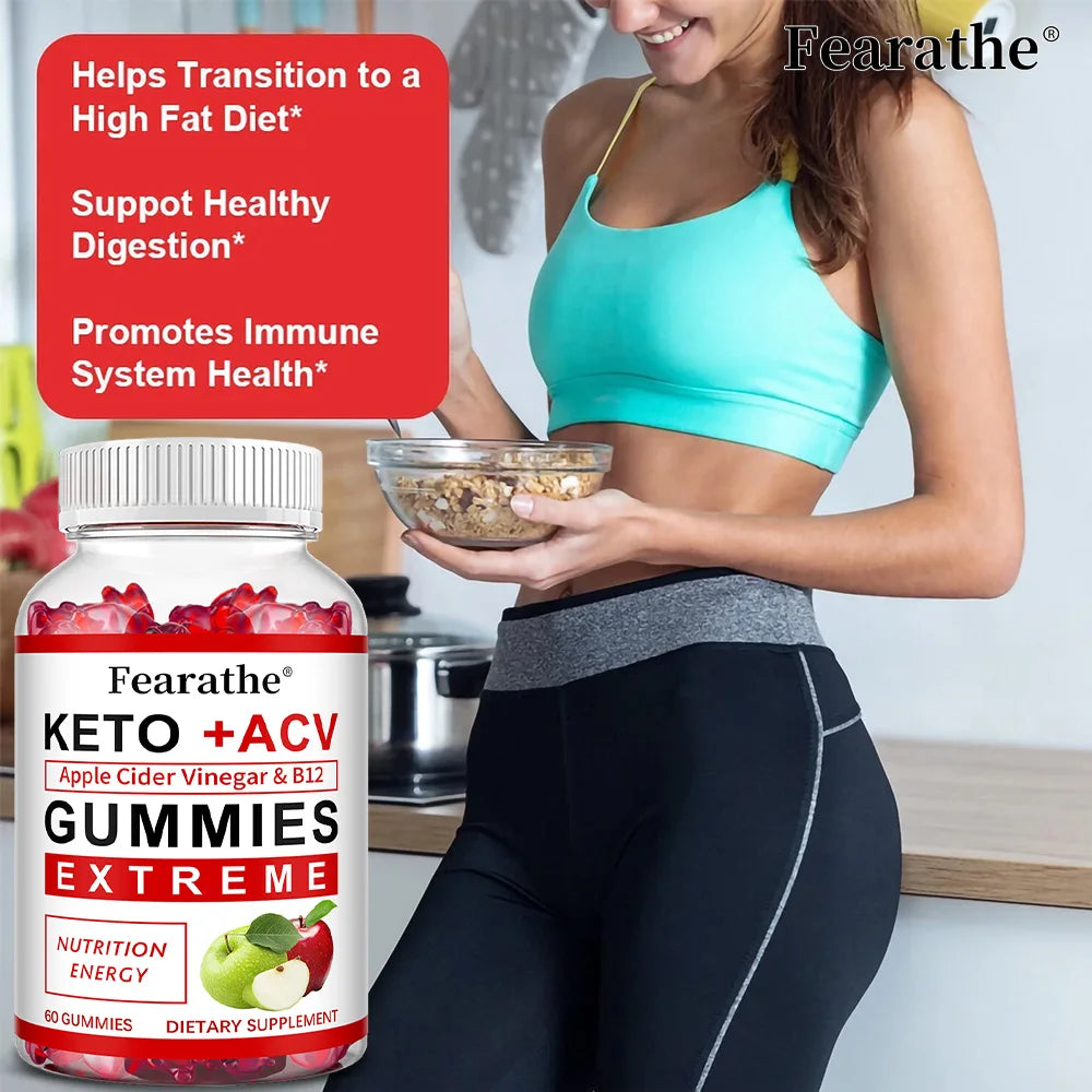 Keto Apple Cider Vinegar Metabolism Immune Dietary Supplement Gummies
