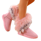 Women's Solid Color Mid-Calf Snow Boots