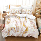 Marble Print Duvet Cover Set Soft Polyester Bedding