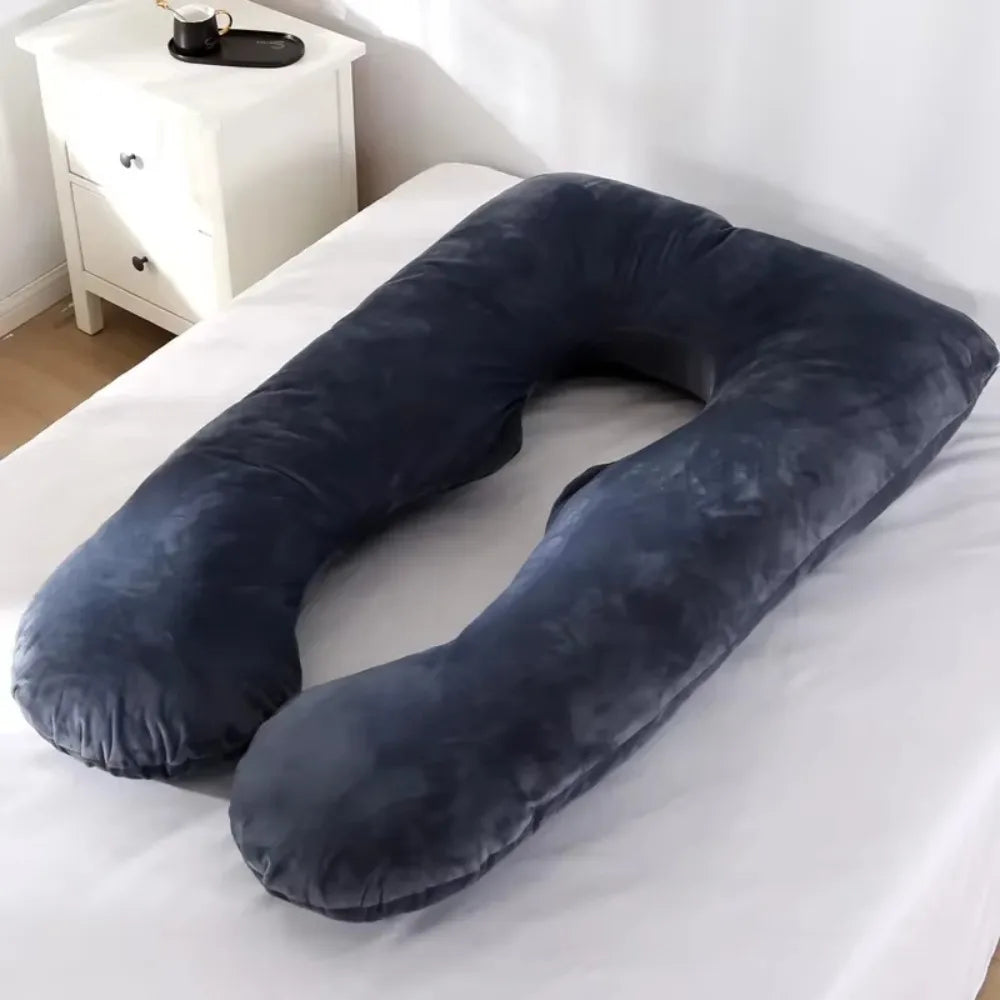 U-Shape Maternity Body Pillow Soft Fleece Pregnancy Support