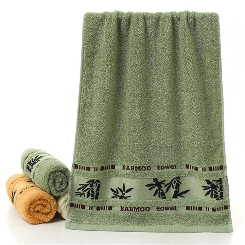 Bamboo Fiber Bath Towel Set Thick Absorbent Jacquard