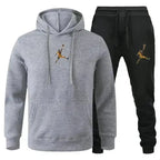 Men's Hooded Pullover and Jogger Pants Two-Piece Set