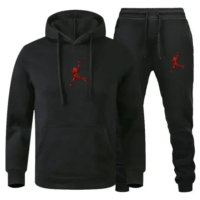 Men's Hooded Pullover and Jogger Pants Two-Piece Set