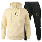 Men's Hooded Pullover and Jogger Pants Two-Piece Set
