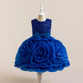 Girls' Sequin 3D Flower Tulle Party Dress