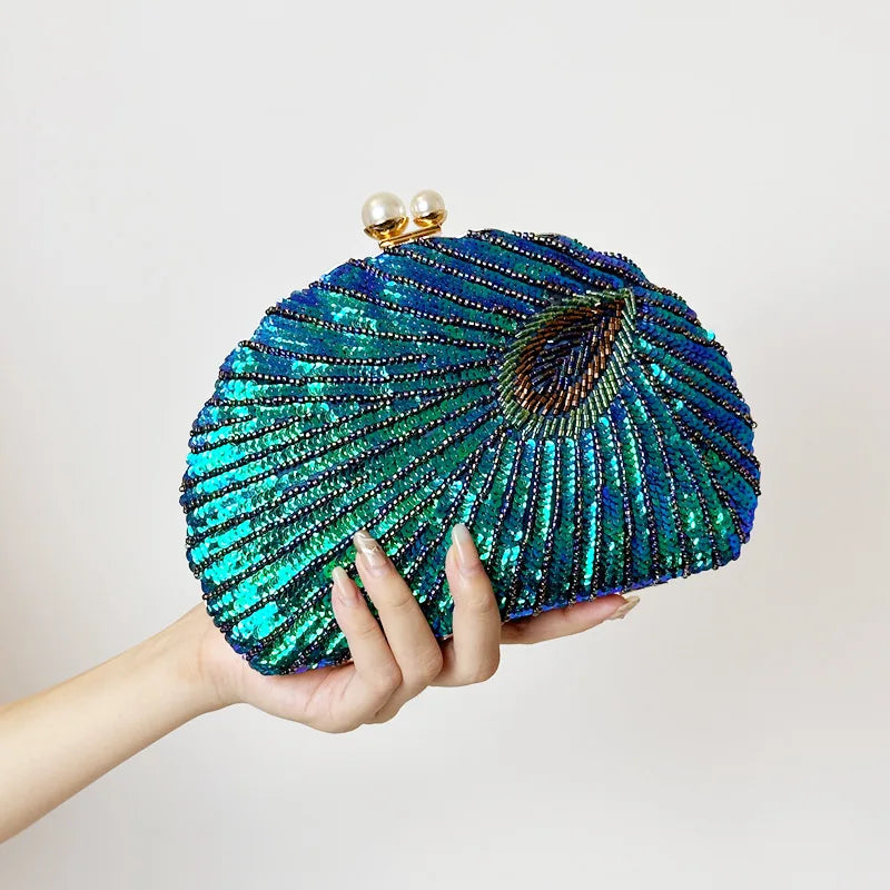 Women's Luxury Beaded Embroidery Evening Clutch Bag