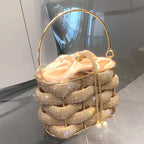 Women's Luxury Rhinestone Bucket Evening Clutch Bag