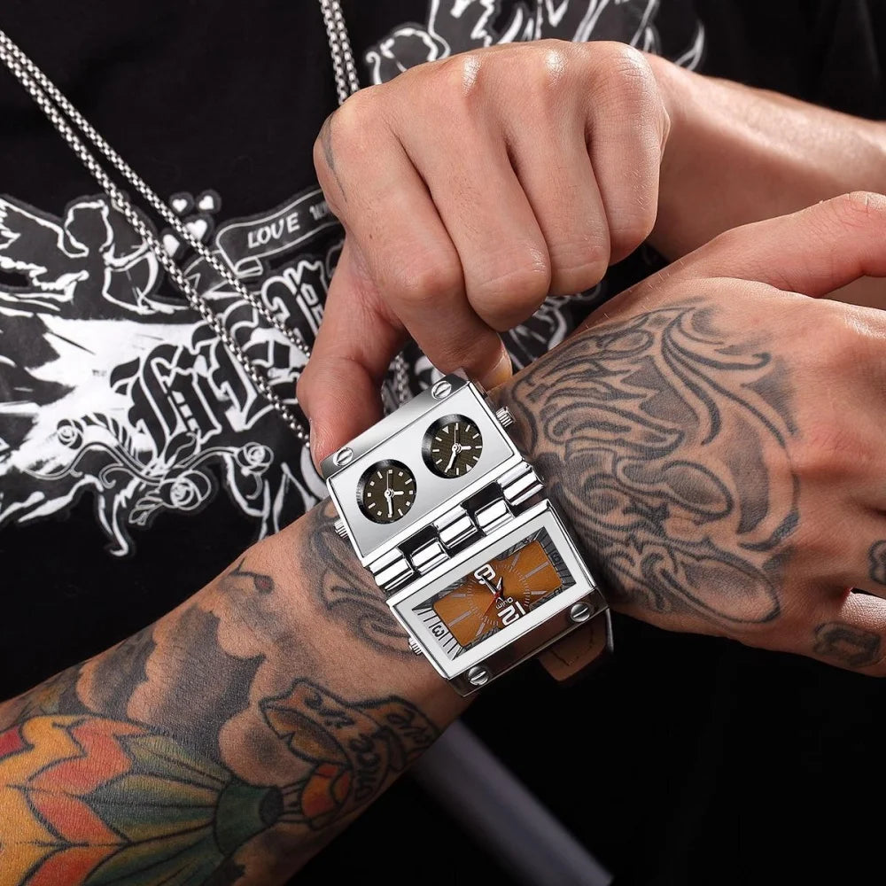Men's Luxury Punk Dual Dial Quartz Watch