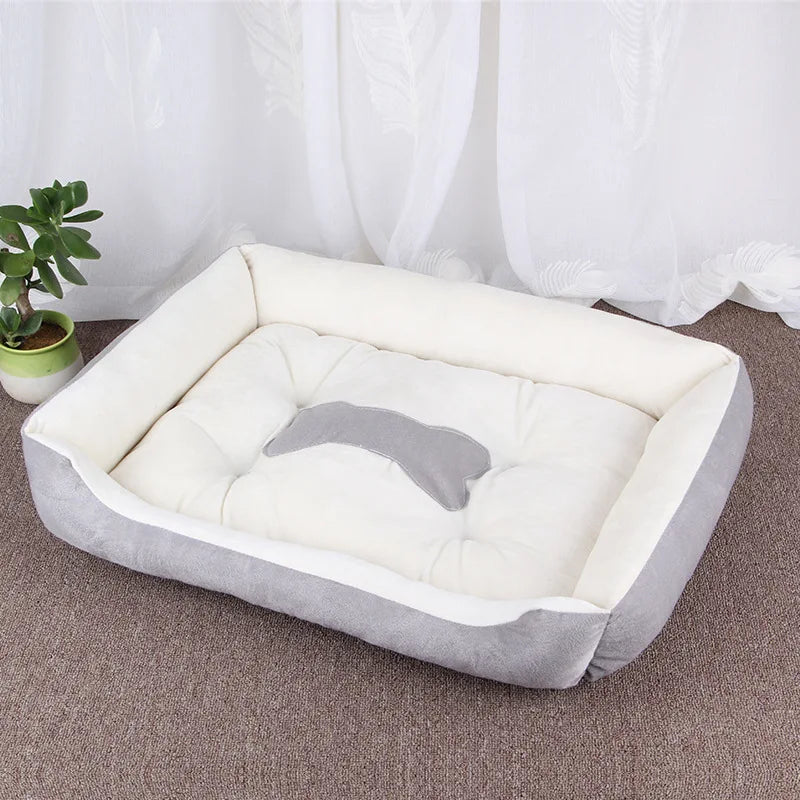 Soft Square Dog Sofa Warm Washable Pet Bed