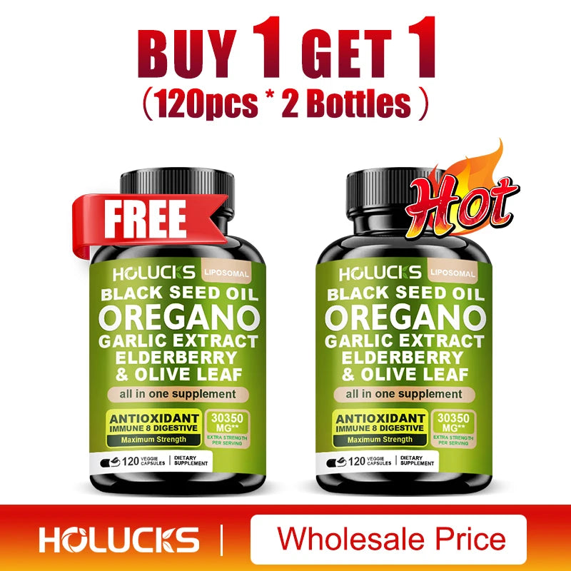 Oregano Oil Black Seed Oil Capsules Immune Digestive Support