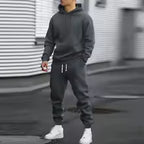 Men's Two-Piece Hooded Jogging Suit Fleece Zip Sweatshirt