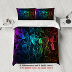 3D Printed Geometric Crystal Duvet Cover Set with Pillowcases