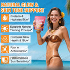 Natural Tanning Gummies L-Tyrosine Vitamin C Vegan 60 Pieces
