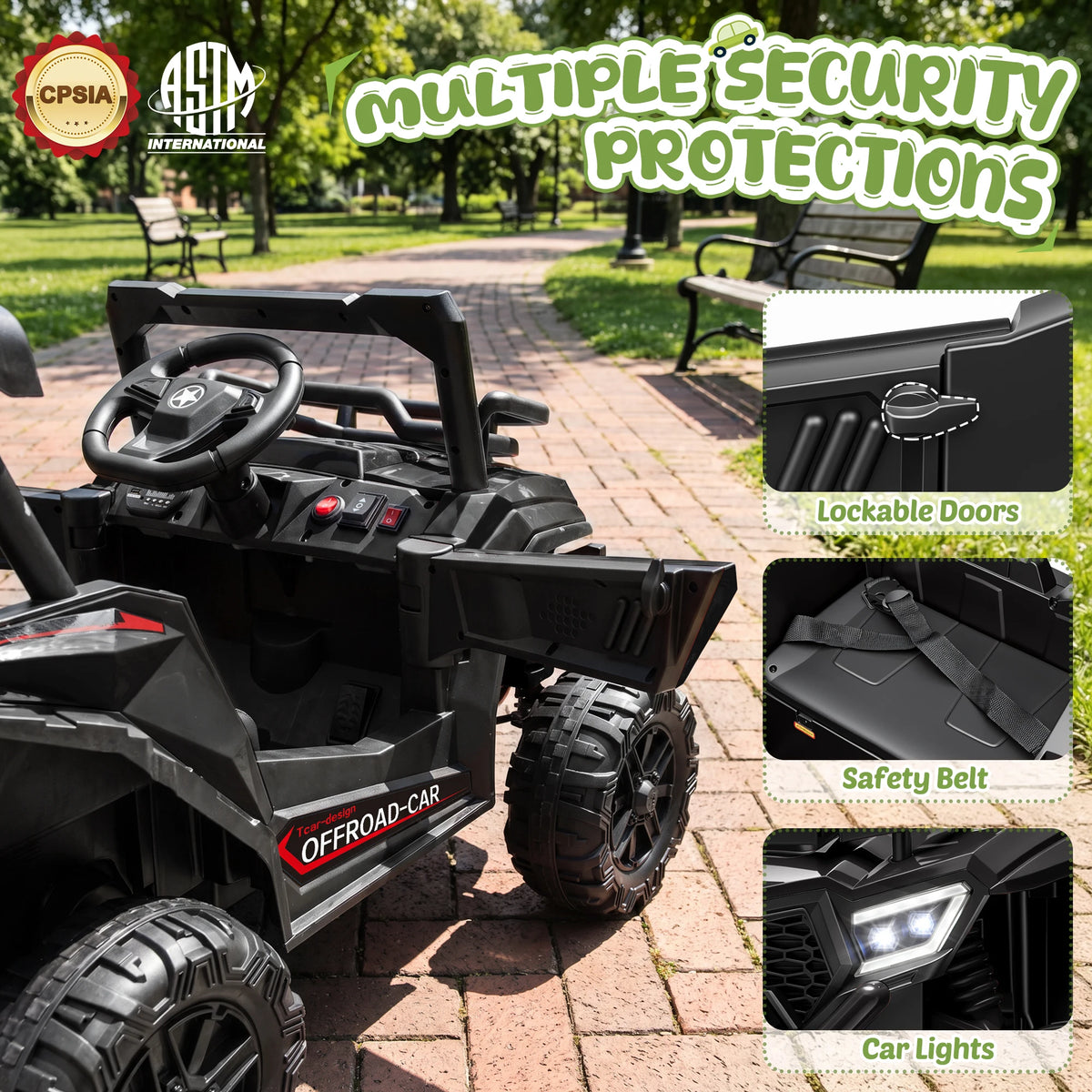 Kids 12V Electric Ride-On UTV Toy with Remote Control