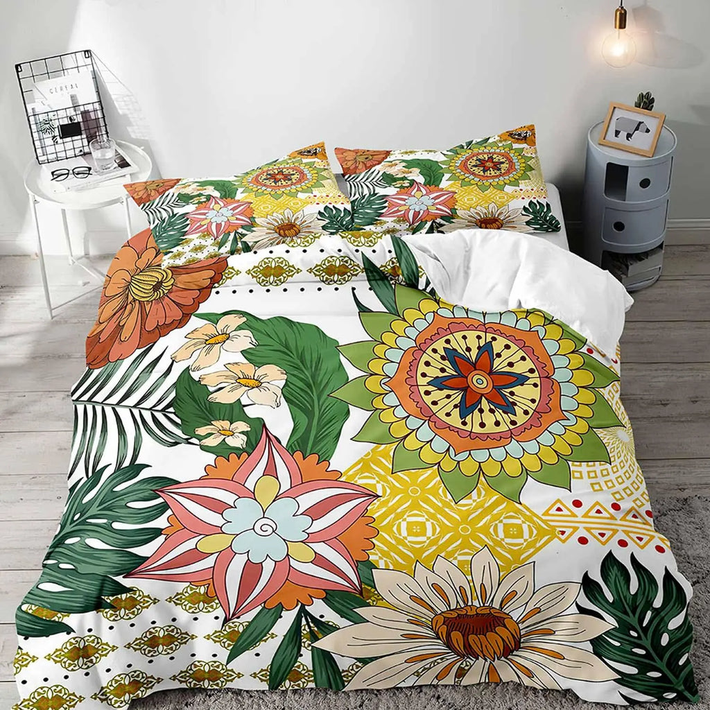 Gothic Floral Duvet Cover Set with Pillowcases