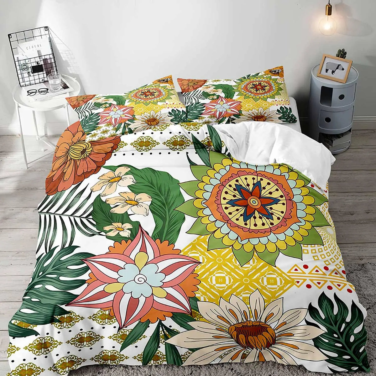 Gothic Floral Duvet Cover Set with Pillowcases