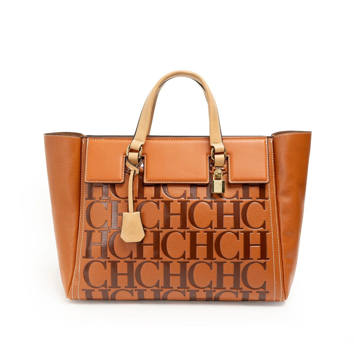 Women's Embossed Letter Shopper Shoulder Tote Bag