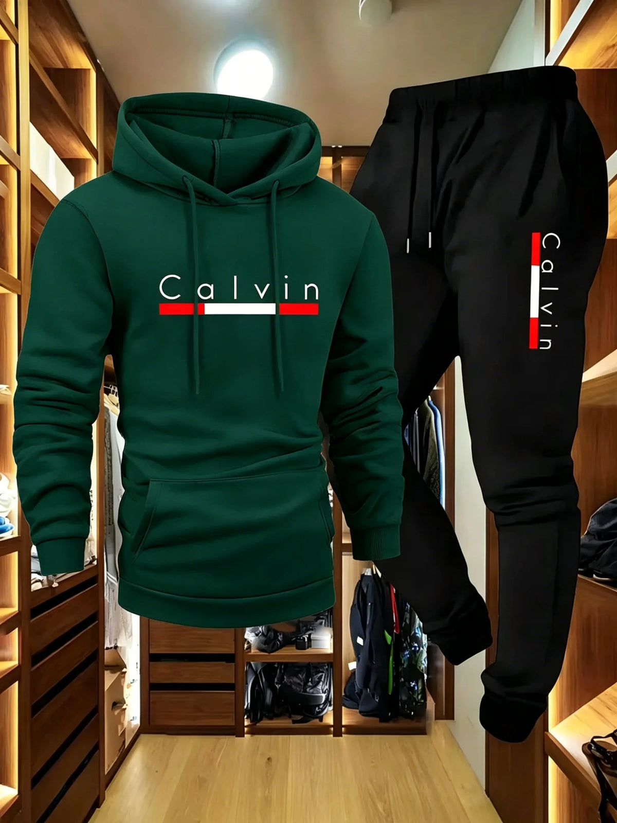 Men's Winter Fleece Hoodie and Jogger Pants Set