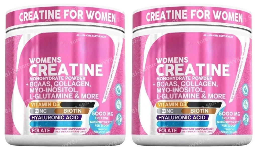 Women's Creatine Monohydrate BCAA Multi-Collagen Biotin Vitamin D3 Tropical Orange Powder