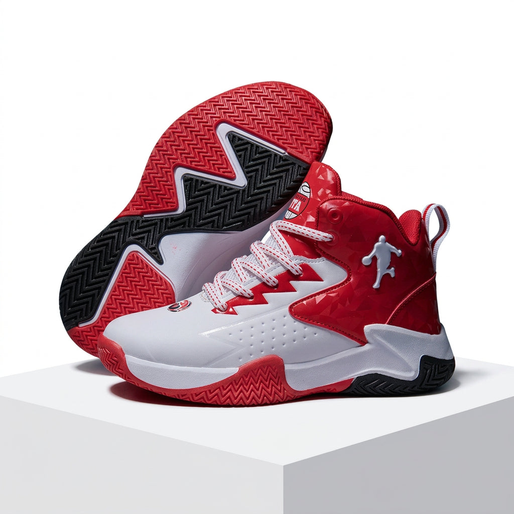 Kids' Breathable Non-Slip Lace-Up Basketball Sneakers