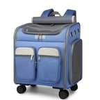 Wheeled Pet Carrier Backpack Stroller for Small Dogs Cats