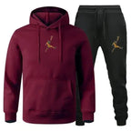 Men's Hooded Pullover and Jogger Pants Two-Piece Set