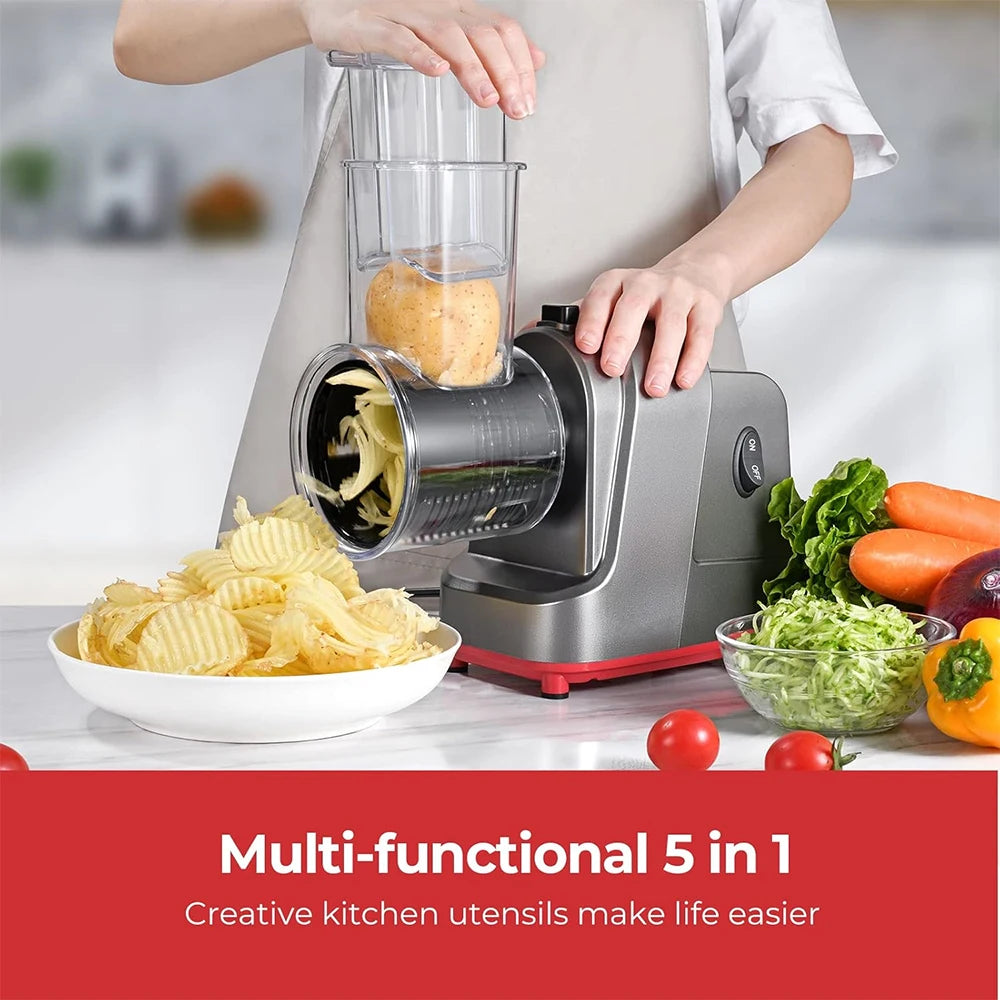 250W 5-in-1 Electric Vegetable Slicer and Cheese Grater JT253