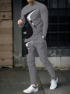 Men's Long Sleeve Round Neck Two Piece Set